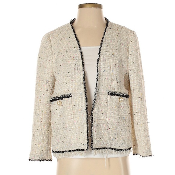 zara cream tweed jacket